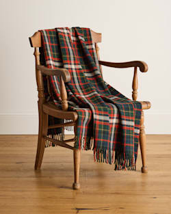 ALTERNATE VIEW OF FIRESIDE THROW IN LAUREL GREEN/RED image number 3