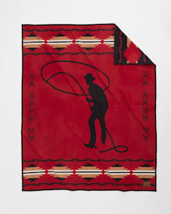 WRANGLER X PENDLETON RODEO BLANKET IN RED/BLACK image number 1