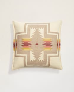 HARDING EMBROIDERED SQUARE PILLOW IN IVORY image number 1