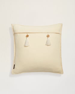ALTERNATE VIEW OF HARDING EMBROIDERED SQUARE PILLOW IN IVORY image number 3