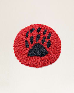 BEAR PAW HOOKED COASTER SET IN BLACK/RED image number 1