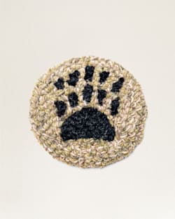 BEAR PAW HOOKED COASTER SET IN BLACK/TAUPE image number 1