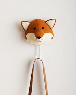 ALTERNATE VIEW OF FOX HEAD COAT HOOK IN RUST/CREAM image number 3
