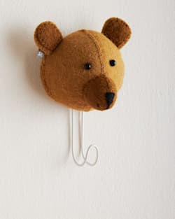BEAR CUB HEAD COAT HOOK IN CAMEL/BROWN image number 1