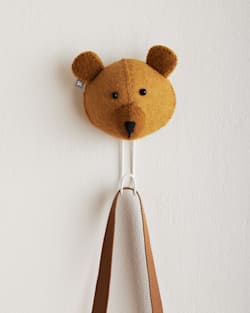 ALTERNATE VIEW OF BEAR CUB HEAD COAT HOOK IN CAMEL/BROWN image number 3