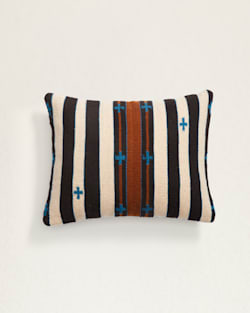 TURQUOISE CROSSES LUMBAR PILLOW IN CREAM/BLUE image number 1