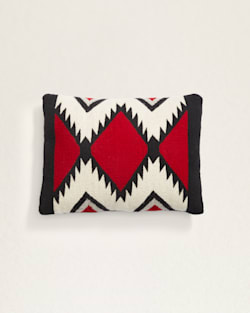 ZAPOTEC DIAMOND LUMBAR PILLOW IN RED/BLACK image number 1