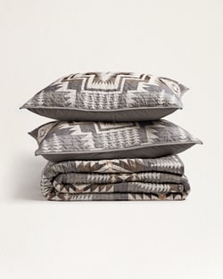 HARDING STAR PRINTED COVERLET SET IN FROSTED GREY image number 1