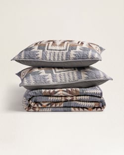 HARDING STAR PRINTED COVERLET SET IN FROSTED GREY image number 1