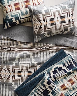 ALTERNATE VIEW OF HARDING STAR PRINTED COVERLET SET IN FROSTED GREY image number 6