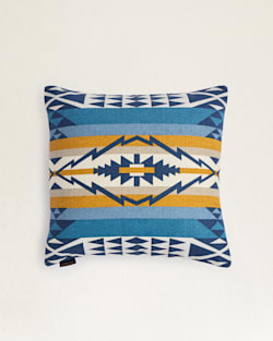 TRAPPER PEAK PRINTED KILIM SQUARE PILLOW IN BLUE/GOLD image number 1