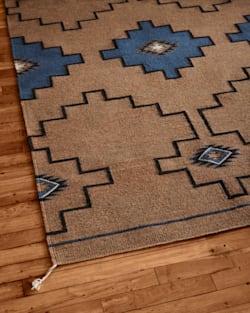 ALTERNATE VIEW OF STEPS TO THE SKY TIERRA RUG IN TAN/BLUE image number 4
