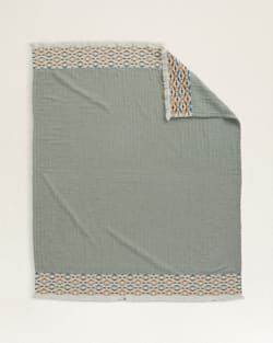 ORGANIC COTTON FRINGED THROW IN BALSAM image number 1
