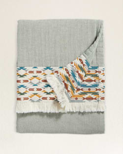 ALTERNATE VIEW OF ORGANIC COTTON FRINGED THROW IN BALSAM image number 2