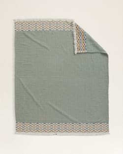 ALTERNATE VIEW OF ORGANIC COTTON FRINGED THROW IN BALSAM image number 2