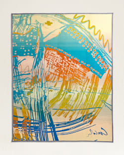 ALTERNATE VIEW OF CHIHULY BLANKET #26 IN AQUA/ORANGE image number 2