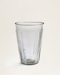 ALTERNATE VIEW OF RUFFLE GLASS TUMBLER SET IN CLEAR image number 3