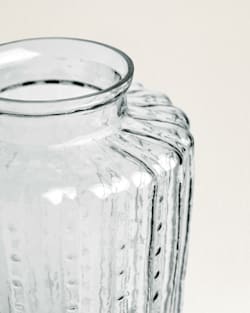 ALTERNATE VIEW OF RUFFLE GLASS & MANGO WOOD CANISTER IN CLEAR image number 4