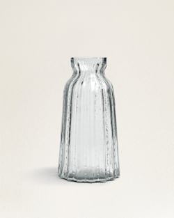 ALTERNATE VIEW OF RUFFLE GLASS & MANGO WOOD CANISTER IN CLEAR image number 6
