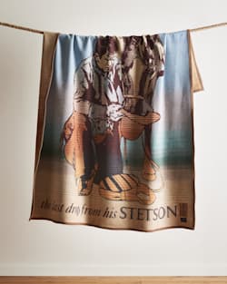 HANGING VIEW OF THE LAST DROP FROM HIS STETSON SPECIAL EDITION BLANKET IN BLUE/TAN image number 5