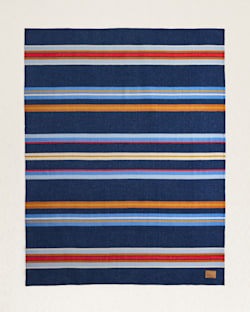 BRIDGER STRIPE WOOL THROW IN NAVY image number 1