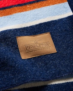 ALTERNATE VIEW OF BRIDGER STRIPE WOOL THROW IN NAVY image number 2