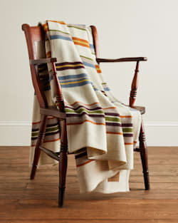 ALTERNATE VIEW OF BRIDGER STRIPE WOOL THROW IN IVORY MIX image number 4