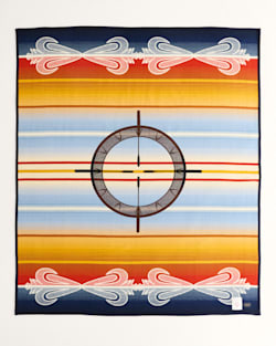 FRONT VIEW OF DRUM KEEPERS BLANKET IN SUNSET MULTI image number 1