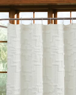 ALTERNATE VIEW OF KIVA STEPS SHOWER CURTAIN IN IVORY image number 2
