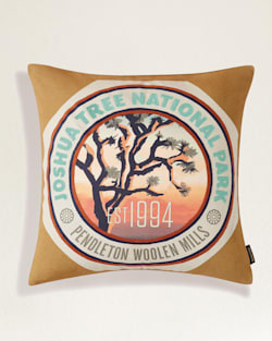 JOSHUA TREE NATIONAL PARK PATCH PILLOW IN CAMEL image number 1