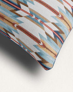 ALTERNATE VIEW OF SUNBRELLA X PENDLETON LUMBAR OUTDOOR PILLOW IN WYETH TRAIL/BLUE image number 2