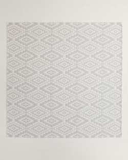 ALTERNATE VIEW OF MESILLA COTTON MATELASSE COVERLET IN BLUE/IVORY image number 2