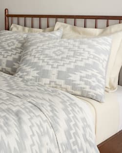 ALTERNATE VIEW OF MESILLA  COTTON MATELASSE SHAM IN BLUE/IVORY image number 4