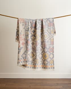 BLUE RIDGE ORGANIC COTTON FRINGED THROW IN BLUE MULTI image number 1