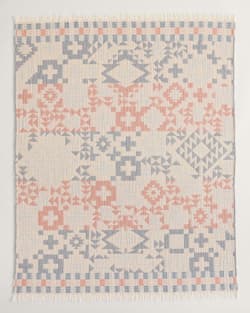 ALTERNATE VIEW OF BLUE RIDGE ORGANIC COTTON FRINGED THROW IN BLUE MULTI image number 2