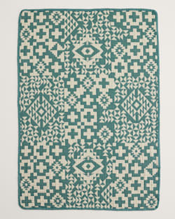 ALTERNATE VIEW OF BLUE RIDGE ORGANIC COTTON BABY BLANKET IN BLUE/CREAM image number 2