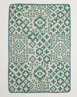 ALTERNATE VIEW OF BLUE RIDGE ORGANIC COTTON BABY BLANKET IN BLUE/CREAM image number 3