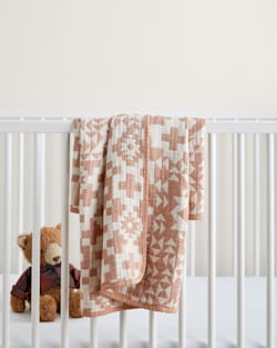 BLUE RIDGE ORGANIC COTTON BABY BLANKET IN PINK/CREAM image number 1