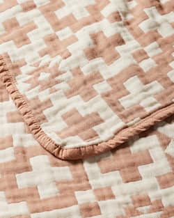 ALTERNATE VIEW OF BLUE RIDGE ORGANIC COTTON BABY BLANKET IN PINK/CREAM image number 5