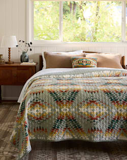 ALTERNATE VIEW OF MISSION TRAILS COVERLET SET IN DESERT SAGE image number 6