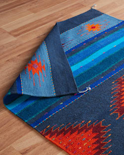 ALTERNATE VIEW OF ZAPOTEC MIDNIGHT RUG IN BLUE/ORANGE image number 4