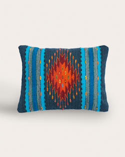 ZAPOTEC MIDNIGHT LUMBAR PILLOW IN BLUE/ORANGE image number 1
