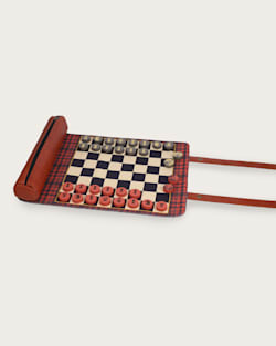 ALTERNATE VIEW OF PENDLETON CHESS AND CHECKERS SET IN RED/BLACK CHECK image number 2