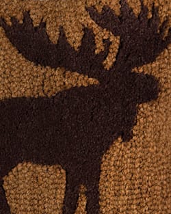 ALTERNATE VIEW OF MOOSE HOOKED SQUARE PILLOW IN TAN/BROWN image number 2