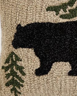 ALTERNATE VIEW OF WANDERING BEAR HOOKED SQUARE PILLOW IN BIEGE/BLACK image number 2