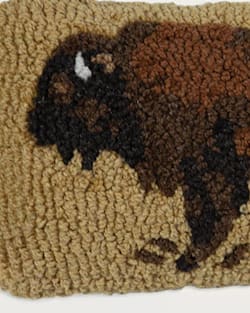 ALTERNATE VIEW OF BUFFALO HOOKED SMALL LUMBAR PILLOW IN GOLD/BROWN image number 2