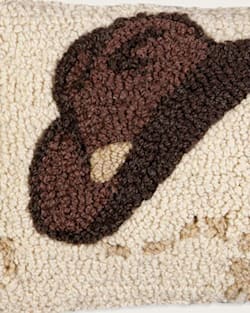 ALTERNATE VIEW OF COWBOY HAT HOOKED SMALL LUMBAR PILLOW IN IVORY/BROWN image number 2