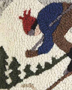 ALTERNATE VIEW OF DOWNHILL SKIER HOOKED SQUARE PILLOW IN MULTI image number 2