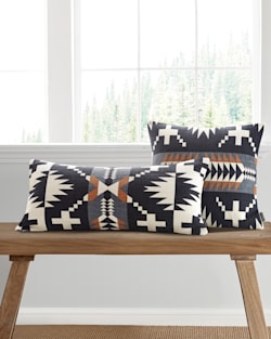 ALTERNATE VIEW OF SPIDER ROCK PRINTED LUMBAR PILLOW IN BLACK/WHITE image number 3