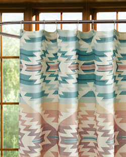 ALTERNATE VIEW OF PAGOSA SPRINGS SHOWER CURTAIN IN TURQUOISE MULTI image number 3